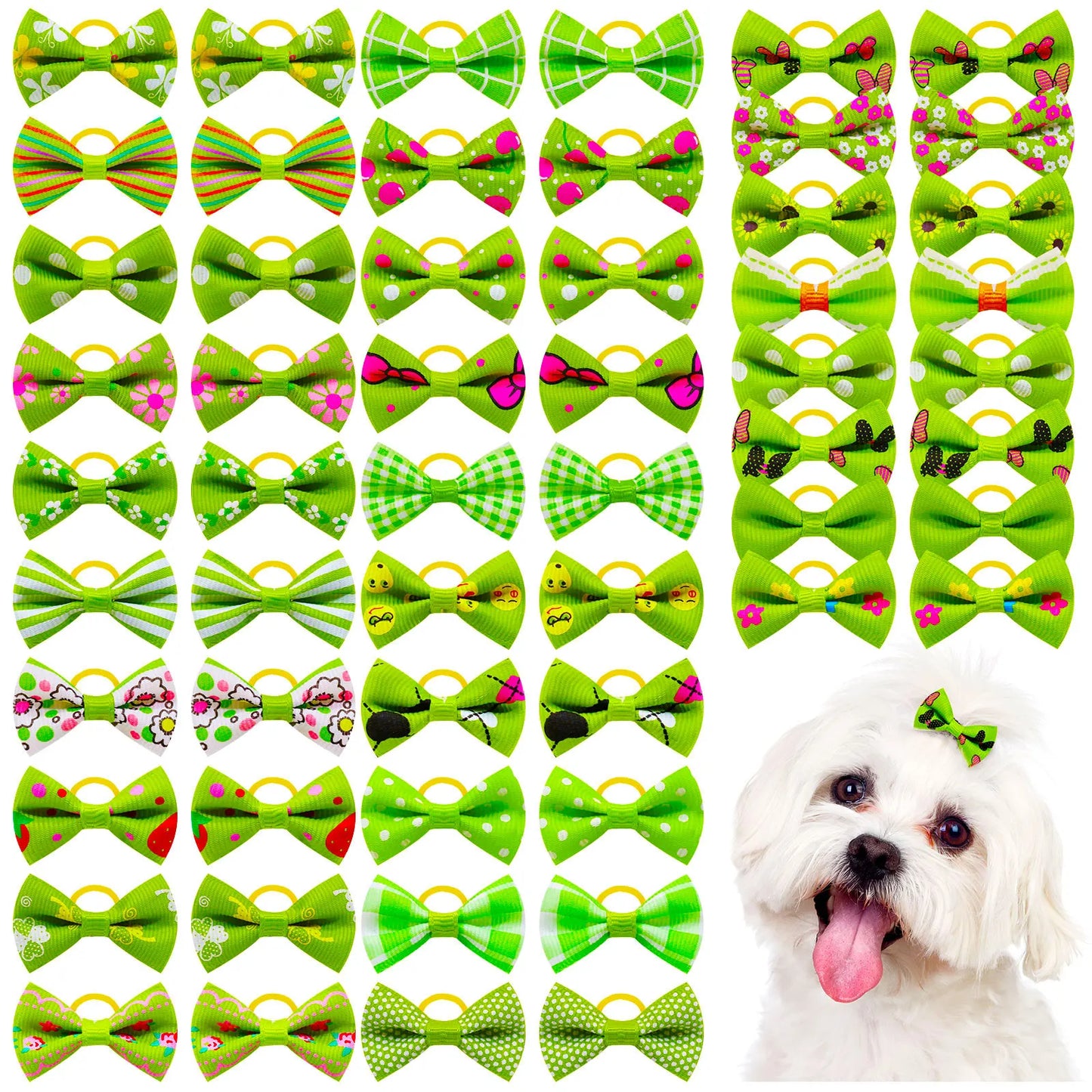 30PCS Pet Bows