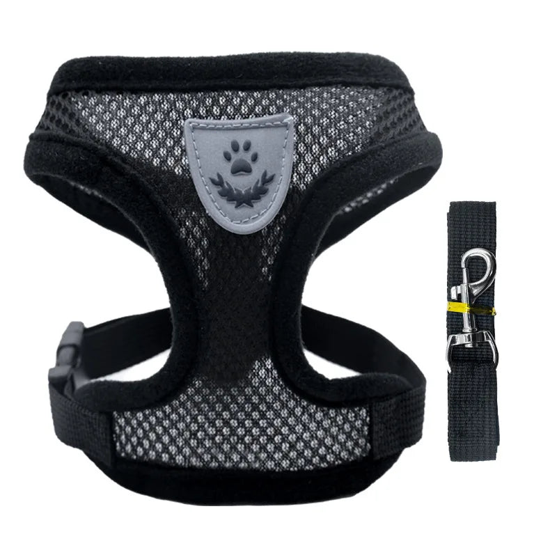 Breathable Mesh Cat Small Dog Harness And Leash